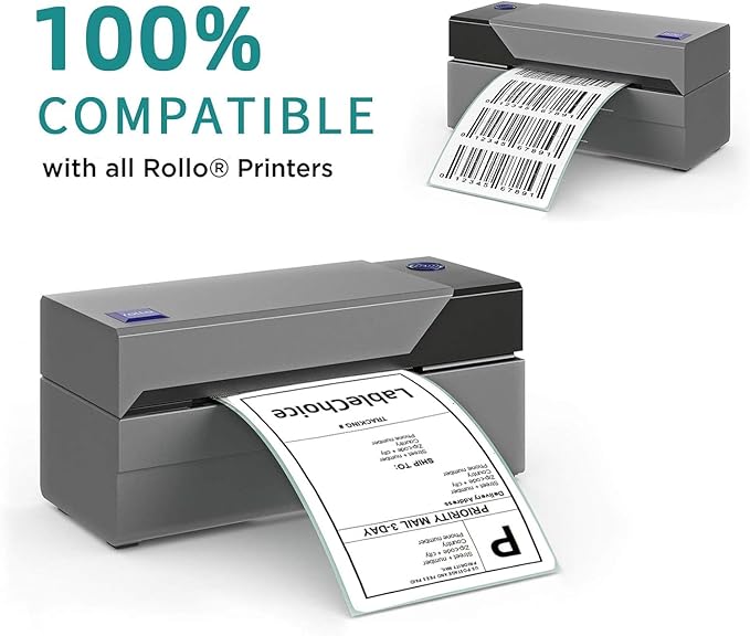4"x2" 3-Proof Direct Thermal Barcode Shipping Labels for Zebra LP2844 GK420D GK420T ZD421 ZD420, 12 Rolls 9000 Pcs 2x4 Strong Adhesive Return Address Label Used with Rollo MUNBYN Arkscan