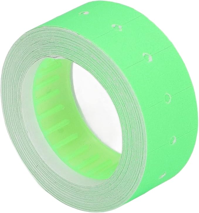Pricing Labels Roll, 15000pcs 21x12mm Adhesive Price Tags with Red Line for Price Gun Labelers Compatible with MX5500 M5500 AK813 HG979 (Fluorescent Green)