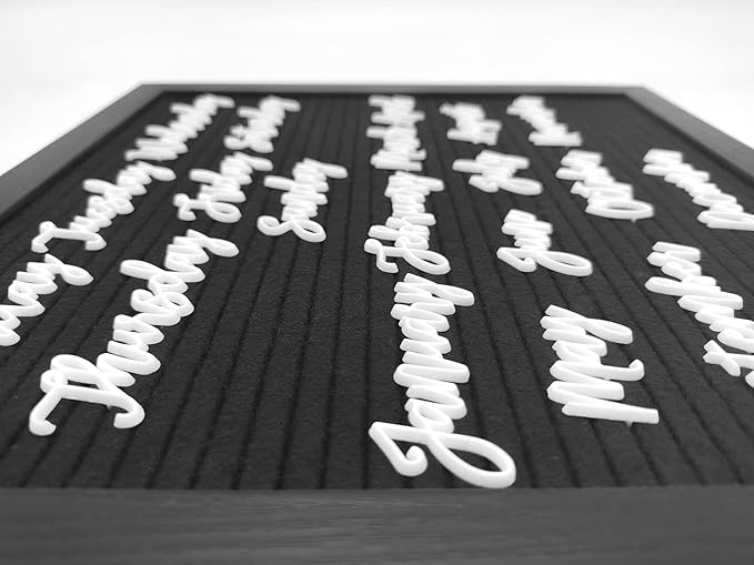 Felt Letter Board Letters Set, Letter Sign Symbol Numbers and Cursive Week and Month Only