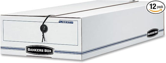 Bankers Box LIBERTY Check and Form Boxes, Standard Set-Up, String and Button, 9 x 23 x 4 Inches, Case of 12, (00002)