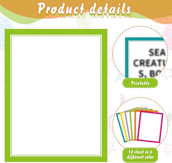 24 Sheets Science Board Supplies 18 Self Adhesive Presentation Science Subtitles & 6 Project Titles Board Sticker for School Office Supplies(Neon Color)