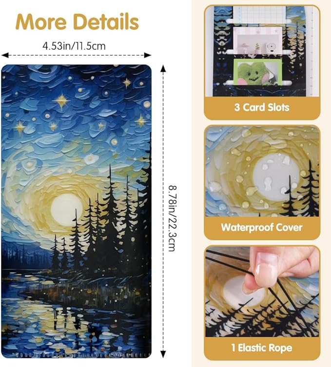 E-WEICHEN Pocket Planner Notebook with Plastic Sleeve, Blank Planner Refills, 30Sheets,8.25x4.25inches Regular TN Journal Notebooks,Travelers Notebook Insert for Sketching & Notes.Starry sky