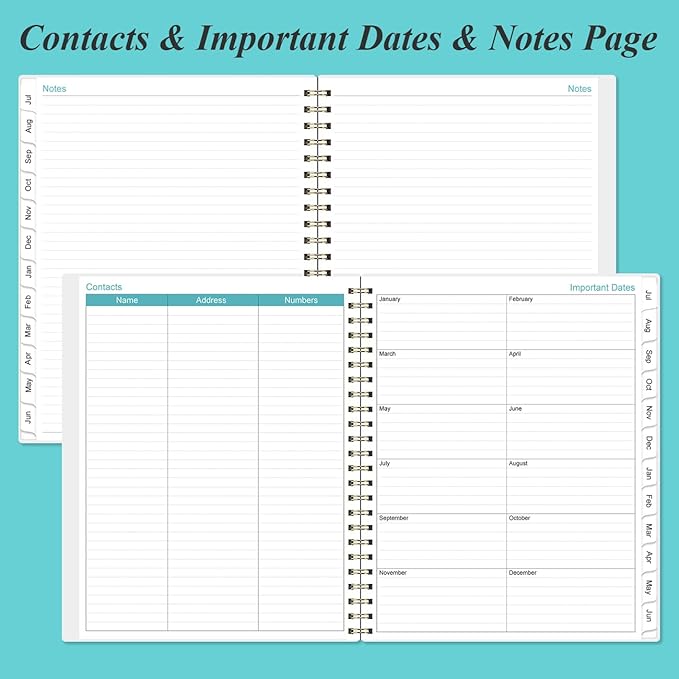 Planner 2025-2026 - 8.5" x 11" Weekly Monthly Planners from July 2025 to June 2026, Acacemic Year Planner with 12 Monthly Tabs, Inner Pocket, Elastic Closure, Pink Flower