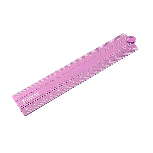 2-in-1 Foldable Metal Ruler & Protractor -15cm Compact to 30cm Extended, Precision Laser Etched Metric Scale, Aluminum Folding Small Ruler for Planner Journaling Drafting Drawing (Pink)