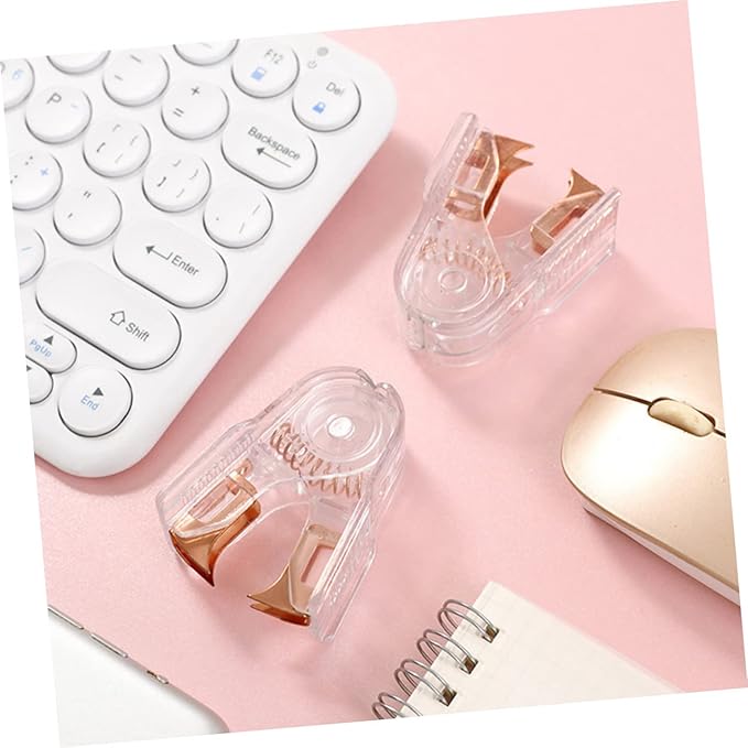 Angoily 2pcs Professional Handheld Stapler Removers Nail Pullers for Office Supplies Rose Gold Design Easy to Use