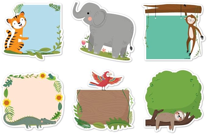 CTP Jungle Friends 6" Designer Cut-Outs Classroom Décor Accents Top Classroom Decorating Accents (Creative Teaching Press 10926)