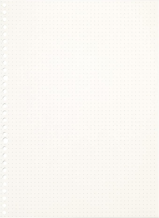 Zelten 2 Pack A4 90 Sheets/180 Pages Dotted Loose Leaf Punched Paper Refills Paper for 30 Hole Binder Personal Organizer Diary Notebook Refillable Planner