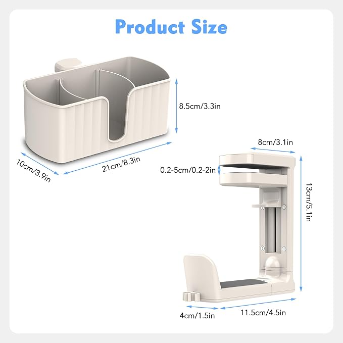 4-in-1 Desk Organizer with Headphone Hanger, Cup Holder, Pen Holder & Desktop Storage, Clamp-on Desk Accessories for Office and Gaming Desk
