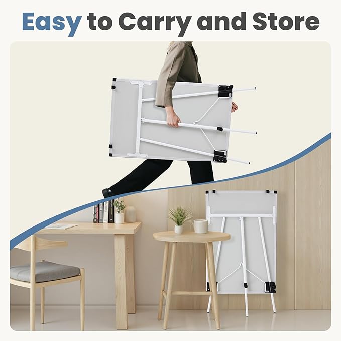 DUMOS Whiteboard Easel 36 x 24 Inches, Magnetic White Board Dry Erase, Porbable Boards Height Adjustable, Dry Erase Board with Stand for School, Office and Home, Silver Aluminium Frame, White