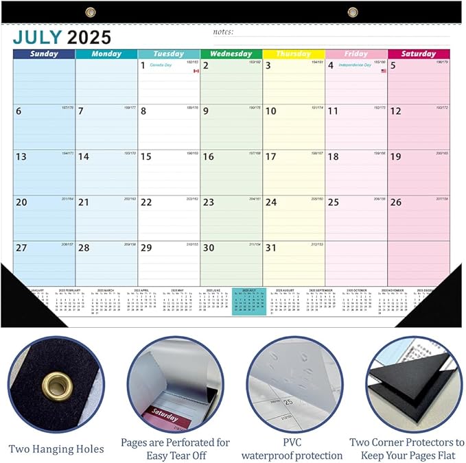 Desk Calendar 2026, AgePlace Wall Calendar 2025-2026 Covers July 2025 - December 2026, 17" X 12" Large Size With Holidays, Desktop Monthly Calendar for Home Classroom School & Office Or teacher Gifts