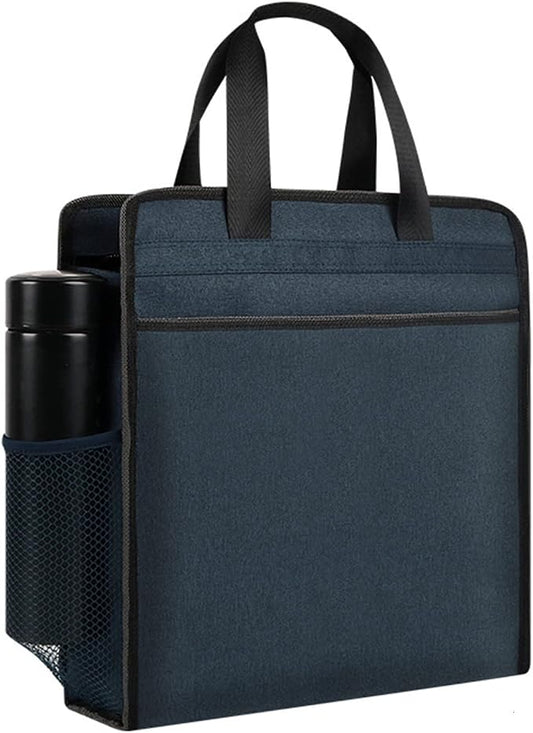 Portable Business Briefcase Zipper Bag Waterproof Durable A4 File Folder Bag Lightweight Carrying Case Handbag File Storage Organizer Holder for Office Meetings Travel
