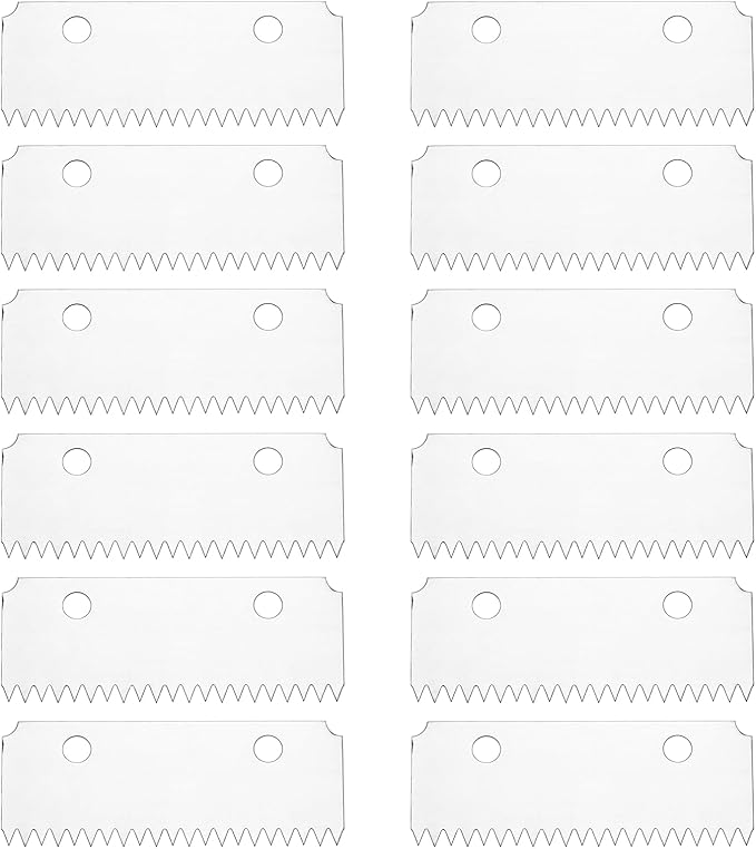 PATIKIL 12 Pcs Replacement Blades for Packing Tape Dispensers, 2.1 x 0.8inch 15026 Tape Dispenser Blade Carbon Steel for Home Office Warehouse Wrapping Packaging Mailing Shipping, Silver