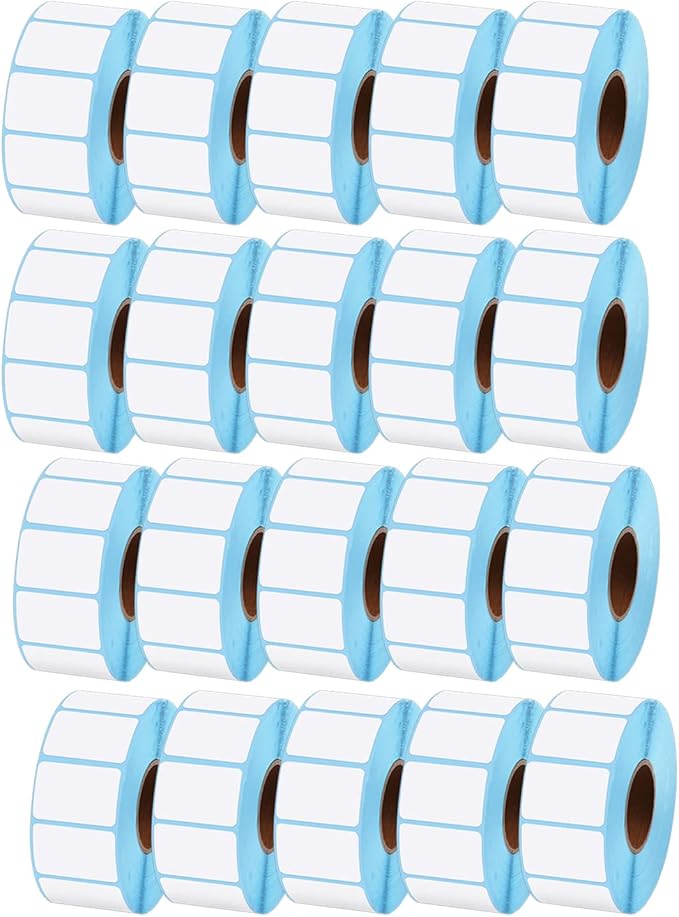 Self Adhesive Label Sticker Address Labels Blank Roll, Direct Thermal Label Stickers Suitable for Labelling Envelopes,30×20mm×1100