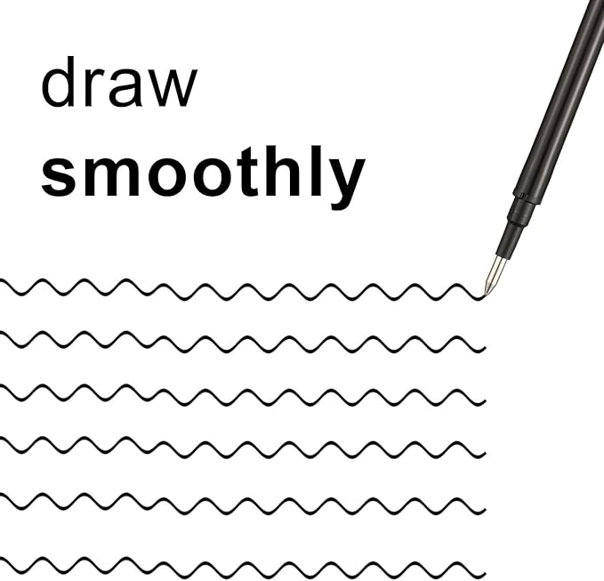 Zonon 24 Pcs Erasable Pen Refills 0.7 mm Gel Ink Refills Medium Fine Point Erasable Pens Lead for Writing Planner and Crossword Puzzles(Black)
