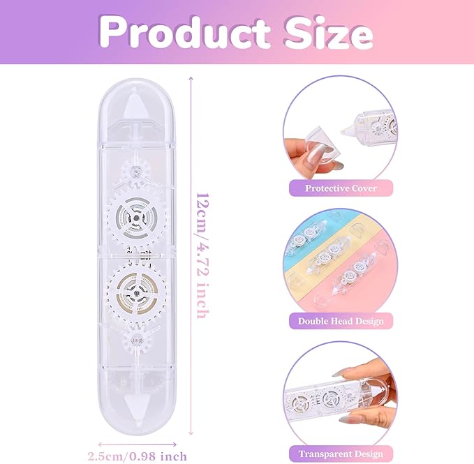 Temiary 4 Pcs 2 in 1 White & Beige Correction Tapes Pens, Quick Dry White Smooth Pull Out Pen for Writing, Cute Tapes Easy to Use for Classroom Office Back to School Supplies (Transparent)