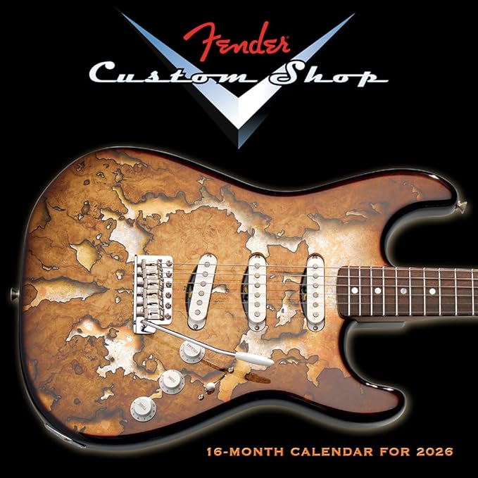 Fender Custom Shop Guitars 2026 Wall Calendar, 12-Month Guitar & Music Photography Calendar, 12" x 12", 2026 Monthly Calendar Planner with Large Grids