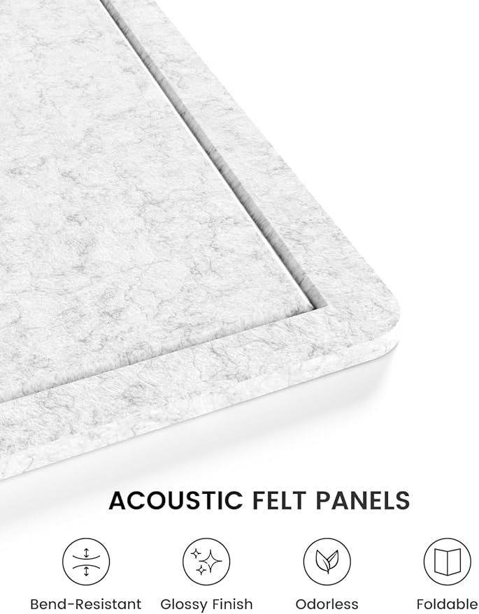 Fluxynara Bulletin Board, 35" x 17.5" Cork Board Alternative with 12 Safe Removable Adhesive Tabs, Foldable Felt Pin Board for Home Office, Classroom, Bedroom,Entryway for Walls— Light Gray