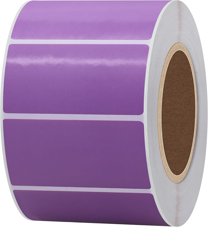 Hybsk 2x1 inch Color Direct Thermal Labels for Shipping, Barcodes, Address, Compatible with Rollo Label Printer & Zebra Desktop Printers (2"x1",Purple)