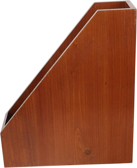 Cabilock Wooden Desk Organizer Lidless Wooden Storage Box for Office Home Capacity File Organizer for Sundries Supplies and Documents Sturdy Solid Wood Construction Clutter Desktop