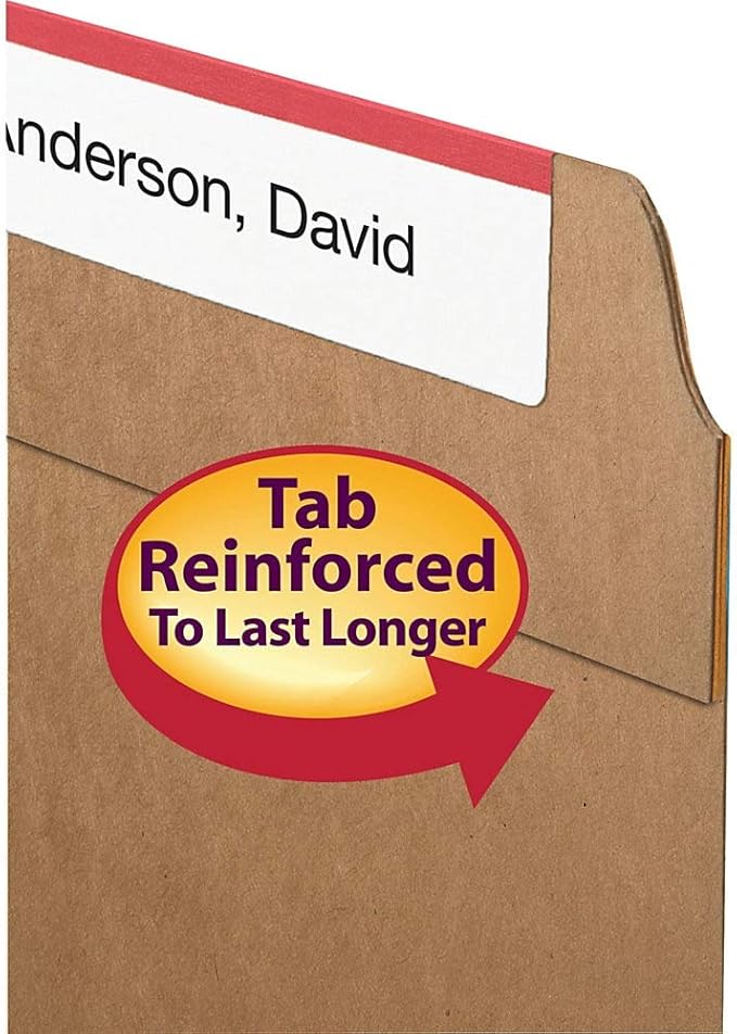 Smead File Folder, Reinforced Straight-Cut Tab, Letter Size, Kraft, 100 Per Box (10710)