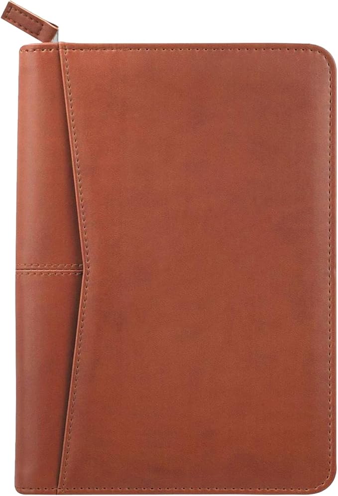 Junior Padfolio Portfolio with 5 x 8 Writing Pad, A5 Business Portfolio Binder Folder Organizer Multi-Function Combination Case for Men Women, Brown