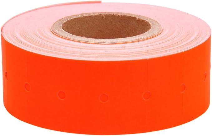 Fluorescent Red Labels with No Tamper Proof Slits to fit Towa® GS Series/Halmark/Century Price Guns 16 Pack (Free Ink roll Included)