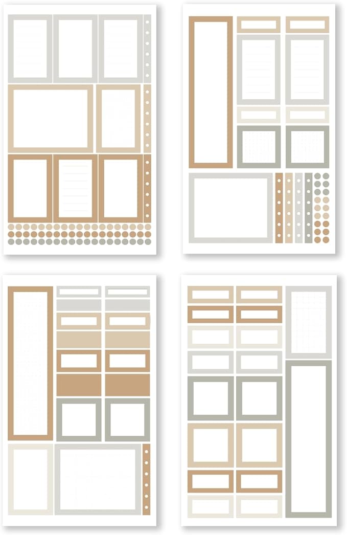 Rongrong Neutral Palette Functional Planner Stickers Book for Planners, Calendars, Journals – Elevate Your Planner's Functionality – Scrapbook Accessories – 25 Pages