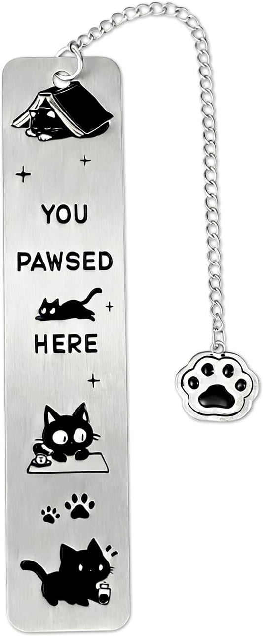 Cat Bookmark, Zinc Alloy Cute Black Cat Bookmark Funny Aesthetics Reading Accessories for Reading Women Men Student Book Enthusiasts Gift (Style 1)