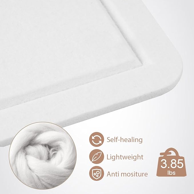 Lightomorrow Large Vision Board 48x36, Thicken Felt Pin Board for Home Office Studio and Creative Planning with 20 Pushpins and 20 Postcards, White