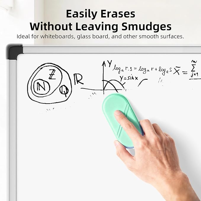 Dry Erase Eraser, Magnetic White Board Erasers - 2 Pack,Glass Board Glass Whiteboard Eraser for Office and School Supplies (Green)