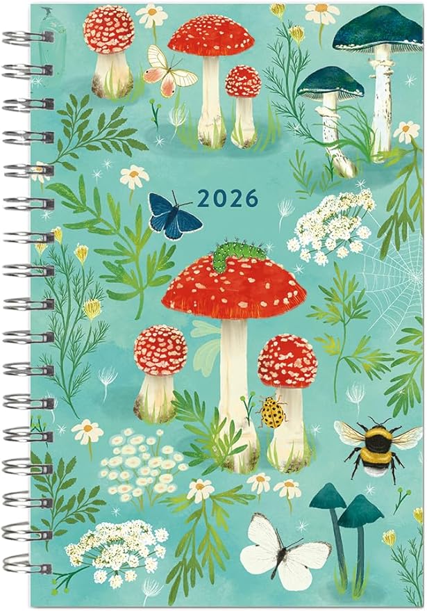2026 Weekly & Monthly Planner, 12-Month Engagement Calendar: 2026: Mushroom Garden