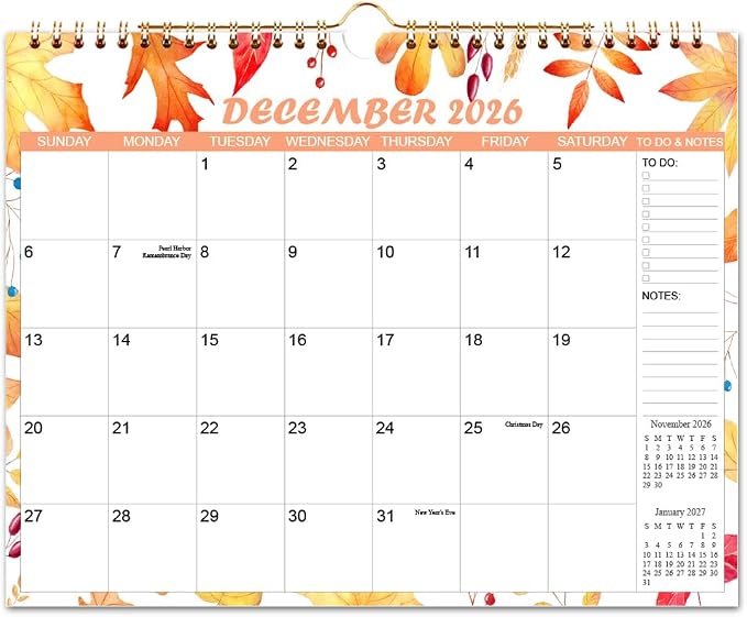 2026-2027 Calendar - Wall Calendar from Apr 2026 to Jun 2027, 15 Monthly Planner with Seasonal Designs for Planning and Organizing for Home or Office, 11.5 x 14.5 In Calendar 2026-2027