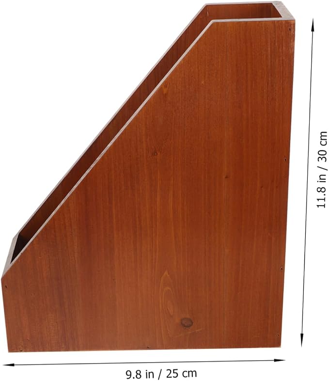 Cabilock Wooden Desk Organizer Lidless Wooden Storage Box for Office Home Capacity File Organizer for Sundries Supplies and Documents Sturdy Solid Wood Construction Clutter Desktop