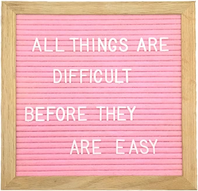 10 x 10 inch Felt Board Felt Letter Board Sign, Message Board Word Board Letter Boards Sign Bulletin Board Letters, Pregnancy Announcements Baby Announcement Sign (Pink)