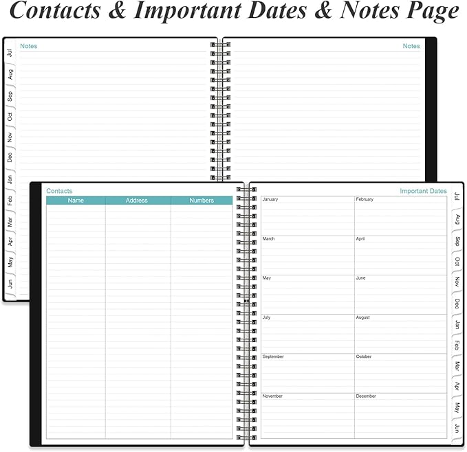 2026-2027 Planner - 8.5" x 11" Weekly Monthly Planner from July 2026 to June 2027 with 12 Monthly Tabs, Inner Pocket, Elastic Closure, Black