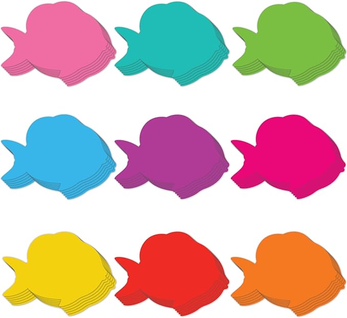 Paper Fish Cutouts 108pcs | Cut Out Shapes for Bulletin Board, Classroom, Decorations, Crafts
