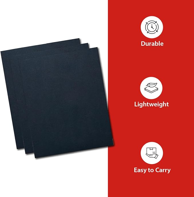Staples 2‑Pocket Folder, Navy Blue, Letter‑Size Document Folder, Durable Lightweight Paper Folder for School, Office & Home Organization
