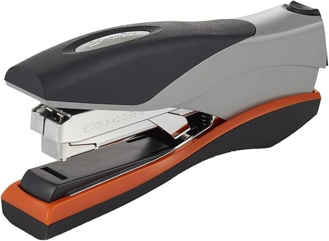 Swingline Stapler, Full Strip Desktop Stapler, 40 Sheet Capacity, Low Force, Optima 40, Silver/Black/Orange (87840)