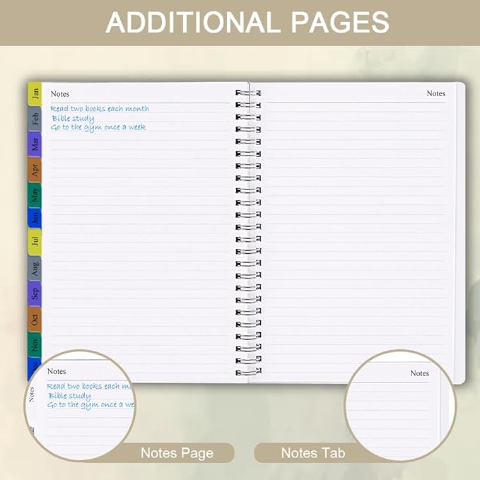 2026 Planner - Planner 2026 for Women & Men, January 2026 - December 2026, Monthly and Weekly Calender with 12 Monthly Tabs, 6.4" x 8.5", Beige