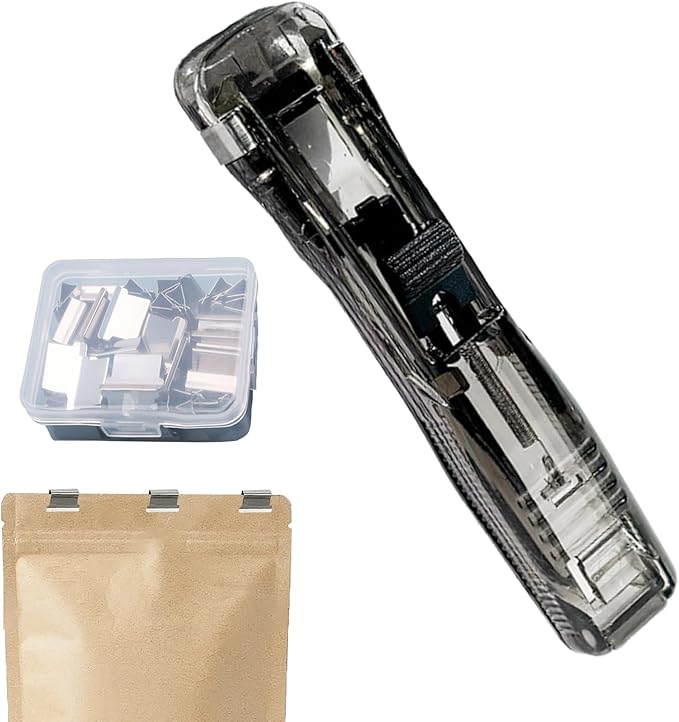 Binder Stapler - Quick Single-Slide Binding System, 45 Sheets Capacity, Clam Clip Dispenser, Push Stapler | Binder Clips for Office School Classroom Home Craft Book