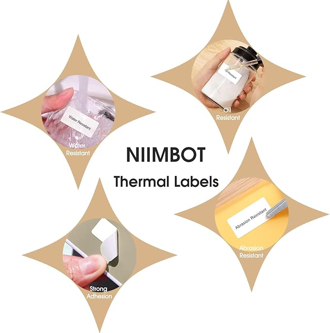 NIIMBOT Labels for B1/B21/B3S Label Maker, 1.57'' x 2.76'' (40x70mm) Thermal Sticker Label, Waterproof, Oil-Proof and Tear-Proof NIIMBOT Labels, 1 Roll of 110 Self-Adhesive Thermal Labels (White)