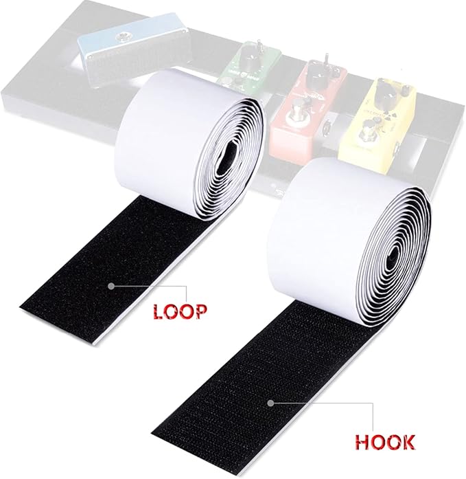 LiebeWH Pedalboard Pedal Mounting Adhesive Tape Stronger Bond for Guitar Pedals Black for Hook Loop with Mushroom Shaped Posts
