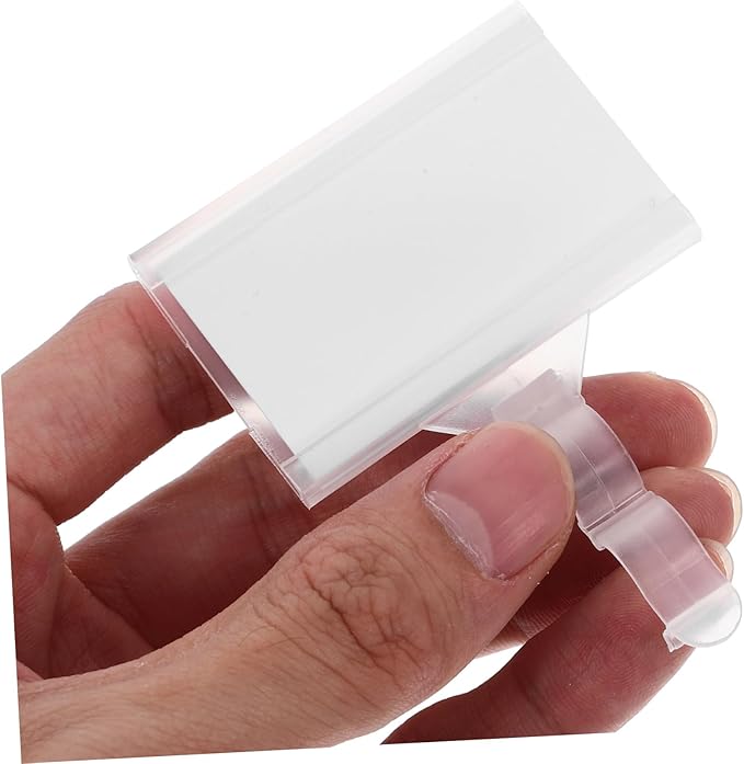 60pcs Shelf Tag Holders Price Labels for Supermarket Plastic Rack Card Holders Retail Display and Organization
