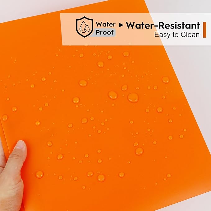 72-Pack Plastic Folders with Pockets and Prongs,2-Pocket Folders with 3 Fasteners, Holds 8-1/2" x 11" Paper for School/Office/Home, Orange