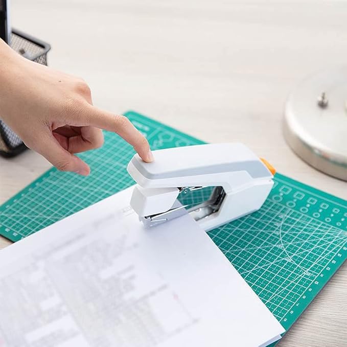 KUYWLMKMZZ Desk Stapler Office Stapler Labor-Saving Stapler Desktop Stapler Office Desktop File Sorting Suitable for Office File Binding and Finishing School Supplies (Color : White)