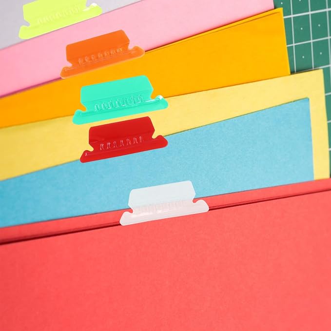 Hanging File Folder, 60 Sets File Folder Tabs and Inserts for Quick Identification Multicolored Plastic File Folder Labels for School and Home Use Office Supplies