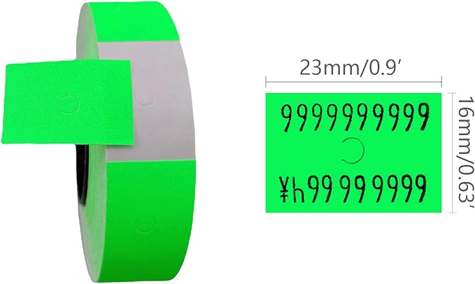 Pricemarker Labels,Double Line Price Label Paper for MX-6600 Price Gun Labeller,10 Rolls 5000 pcs (Green)