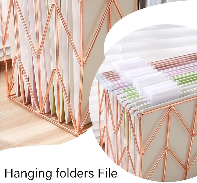 12 piece Hanging Color Folder, Cute File Cabinet Storage Box, Decorative Hanging Letter Sized Folder, 1/5 Cut Adjustable Label Decoration for Home Office, School Classroom, 4 Colors