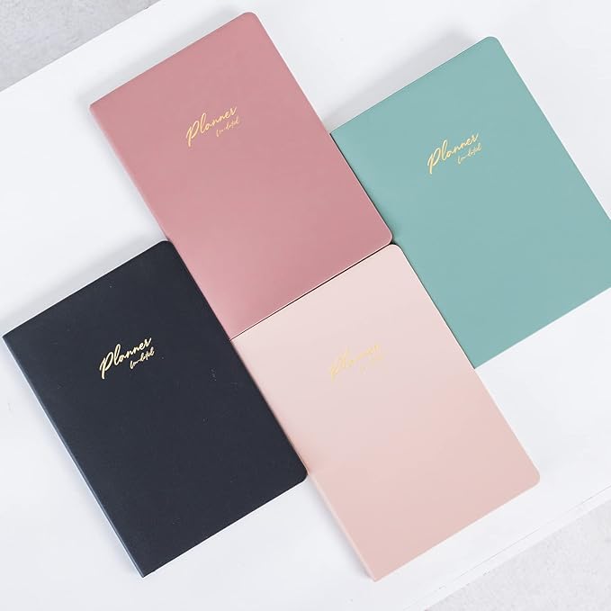 Undated Planner in A5 Size 5.5”x8.1”, Annual Notebook Planner with Soft PU Leather Cover, Monthly Weekly Daily Agenda with Card Slots Pockets Back Inside, 12 Months Academic Planners with No Valid Date for Teachers Students & Office Workers, 160Pages. ...