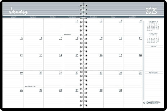 House of Doolittle 2025-2030 Monthly Calendar Planner, 5 Year, 8-1/2 x 11 Inches, Black (HOD262502-25)